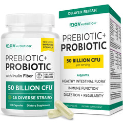 MAV NUTRITION frasco delantero mostrando etiqueta y beneficios claros