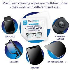 Maxi Clean limpiando gafas, protección de recubrimientos y claridad inmediata