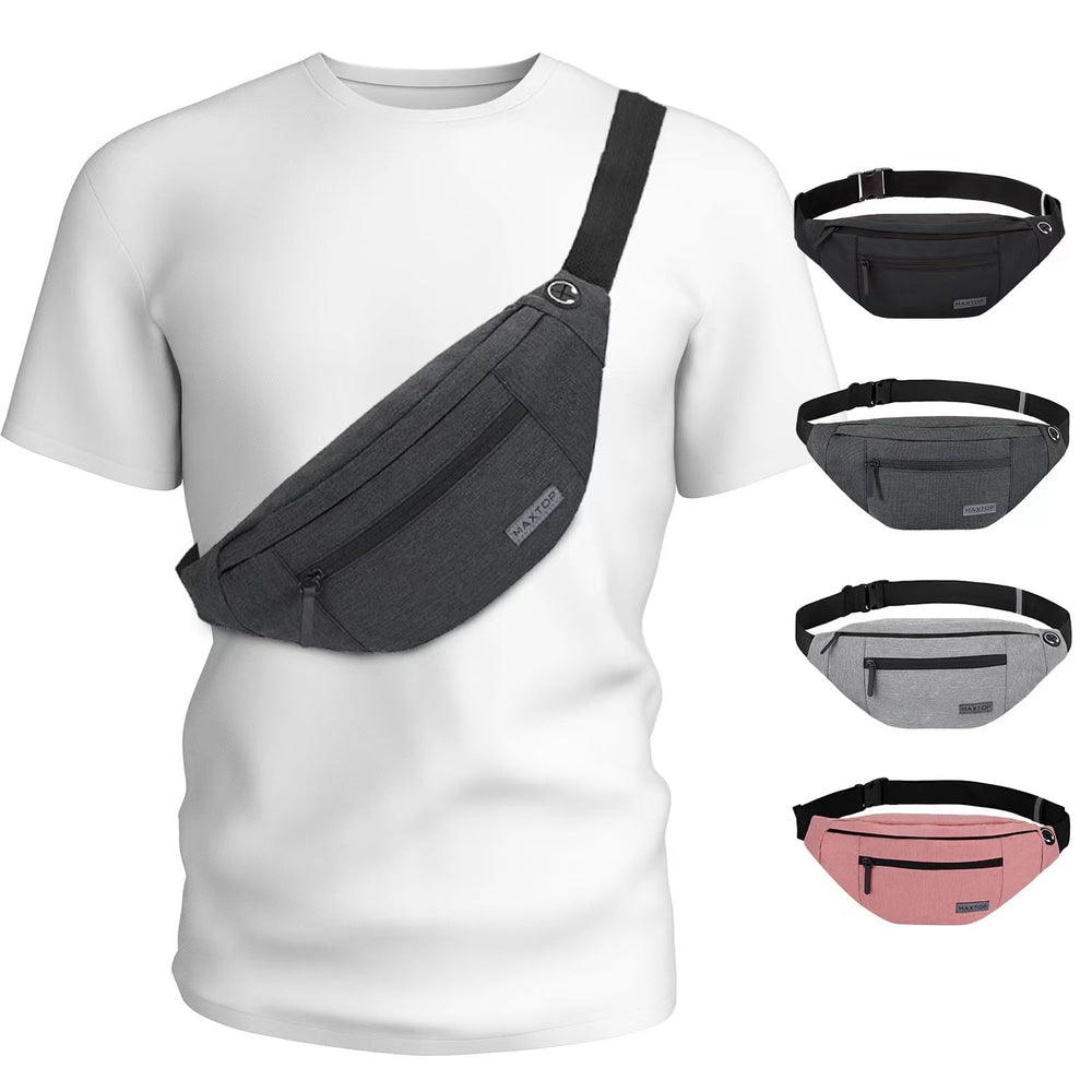 MAXTOP riñonera frontal con varios bolsillos para organización segura