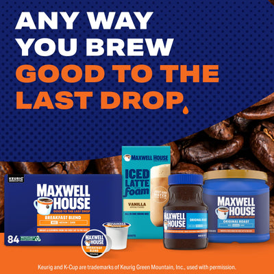 MAXWELL HOUSE comparación de tamaño con mano para visualizar escala de cápsula
