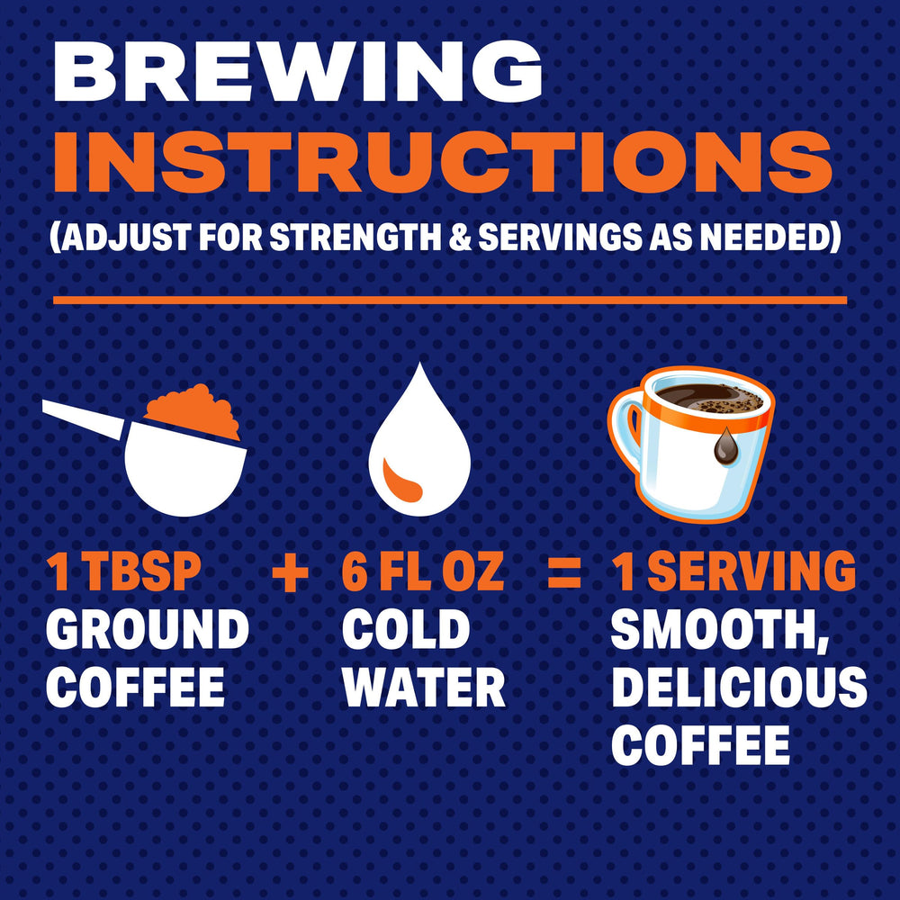 MAXWELL HOUSE comparación de tamaño con manos para referencia de 25.6 oz