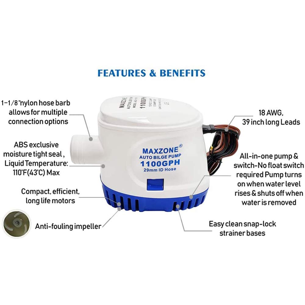 MAXZONE flotador integrado mostrado para encendido automático fiable