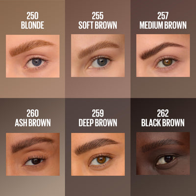 MAYBELLINE uso del extremo gel peinando cejas para lograr efecto laminado y fijación