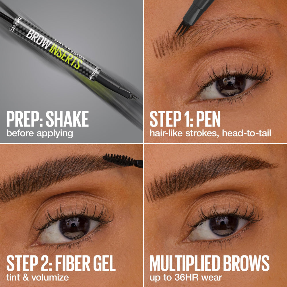 MAYBELLINE aplicación del lado micro-aguja creando trazos precisos que llenan huecos