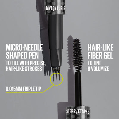 MAYBELLINE textura del gel tintado cepillado sobre la mano, aporta volumen y color duradero