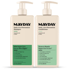 MAYDAY vista frontal del dúo champú y acondicionador, protección suave diaria