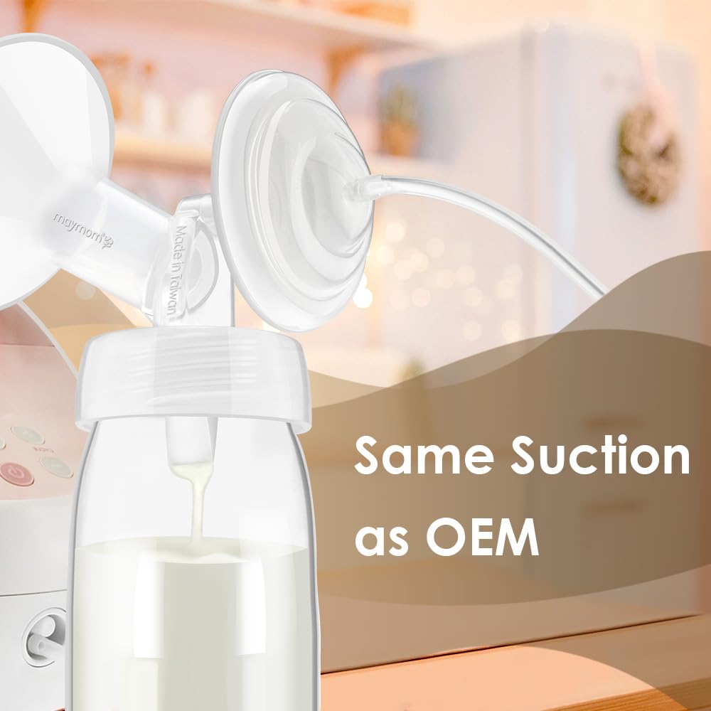 Maymom piezas en uso con extractor Spectra mostrando compatibilidad