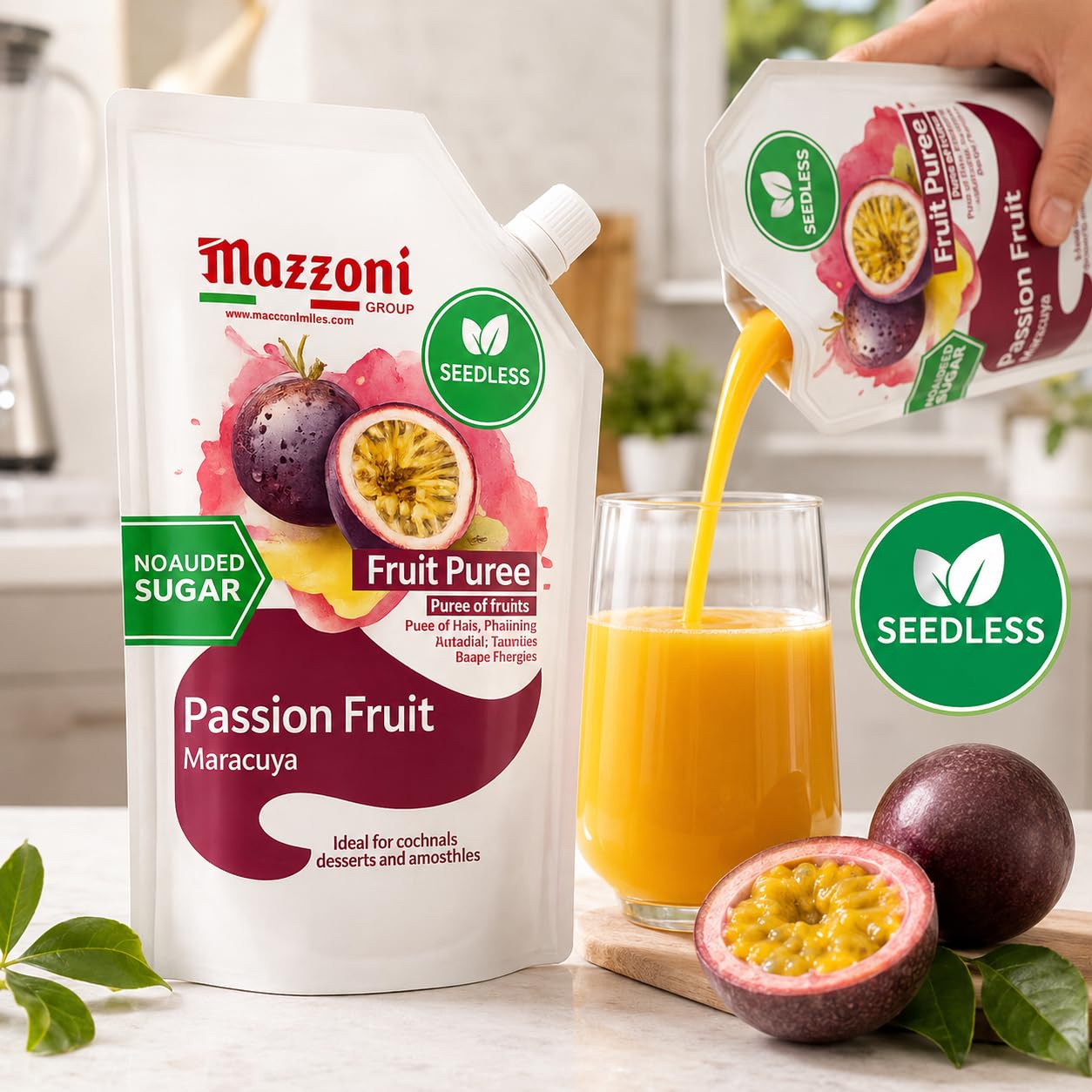 Mazzoni etiqueta detalle mostrando ingredientes naturales y calidad premium