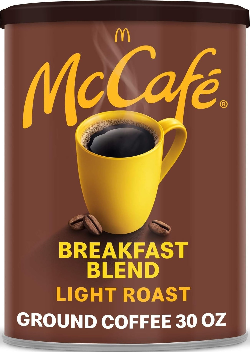 McCafe canister front showing label and 30 oz size for easy identification