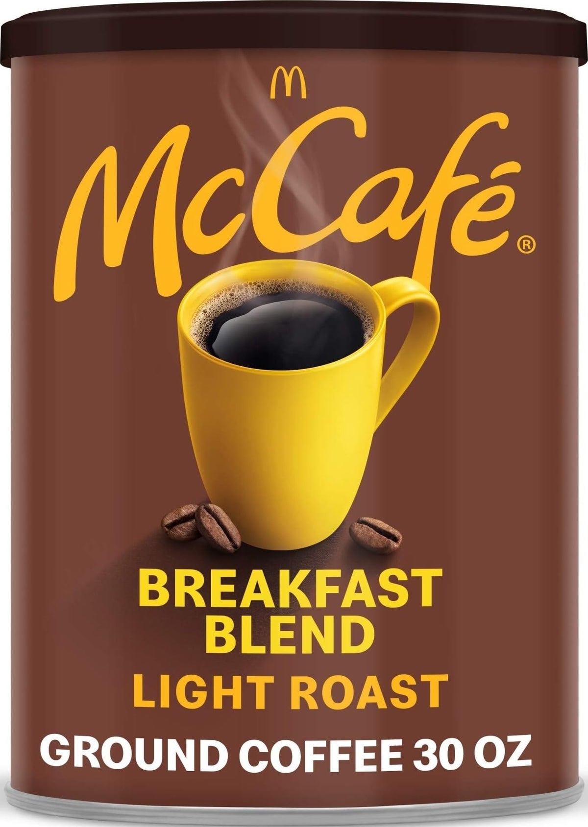 McCafe canister front showing label and 30 oz size for easy identification