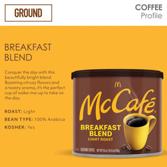 Close-up of McCafe ground coffee texture showing fine grounds and aroma