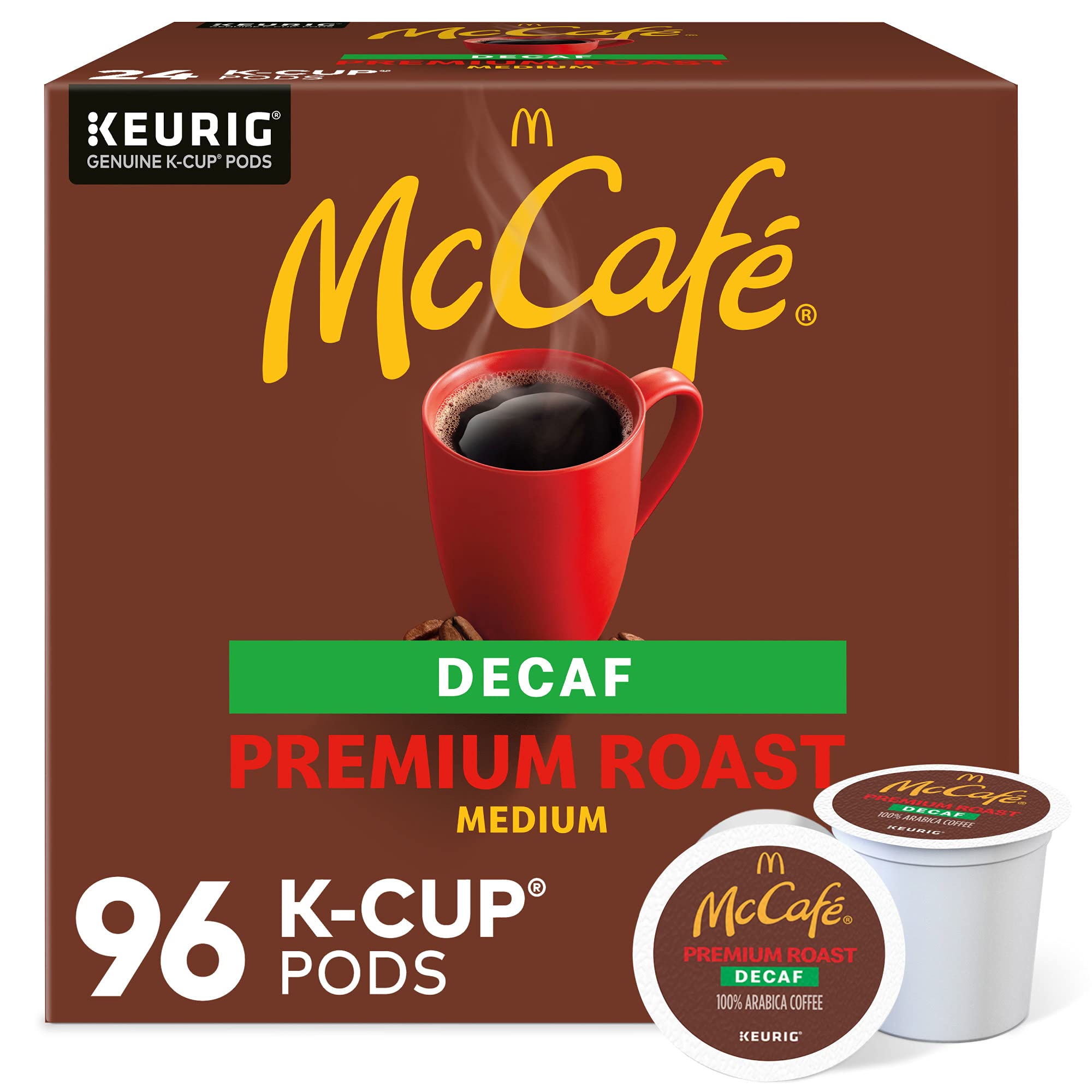 McCafe empaque frontal mostrando 96 cápsulas y conveniencia de suministro