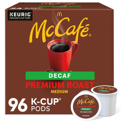 McCafe empaque frontal mostrando 96 cápsulas y conveniencia de suministro