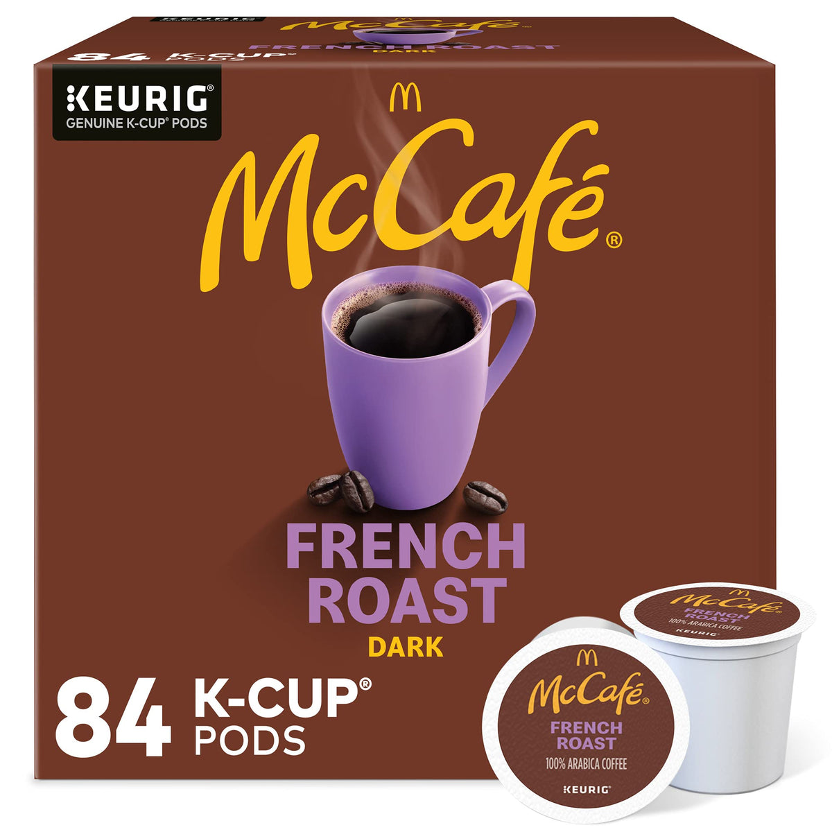 McCafé paquete frontal mostrando presentación y ventaja de 84 cápsulas