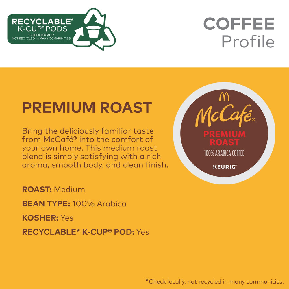 Opened McCafé pod revealing ground Arabica coffee for fresh flavor