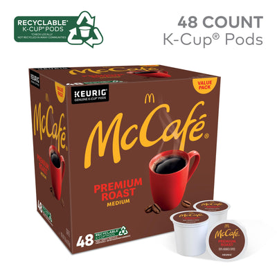 McCafé K-Cup pod close-up highlighting quality seal and easy use