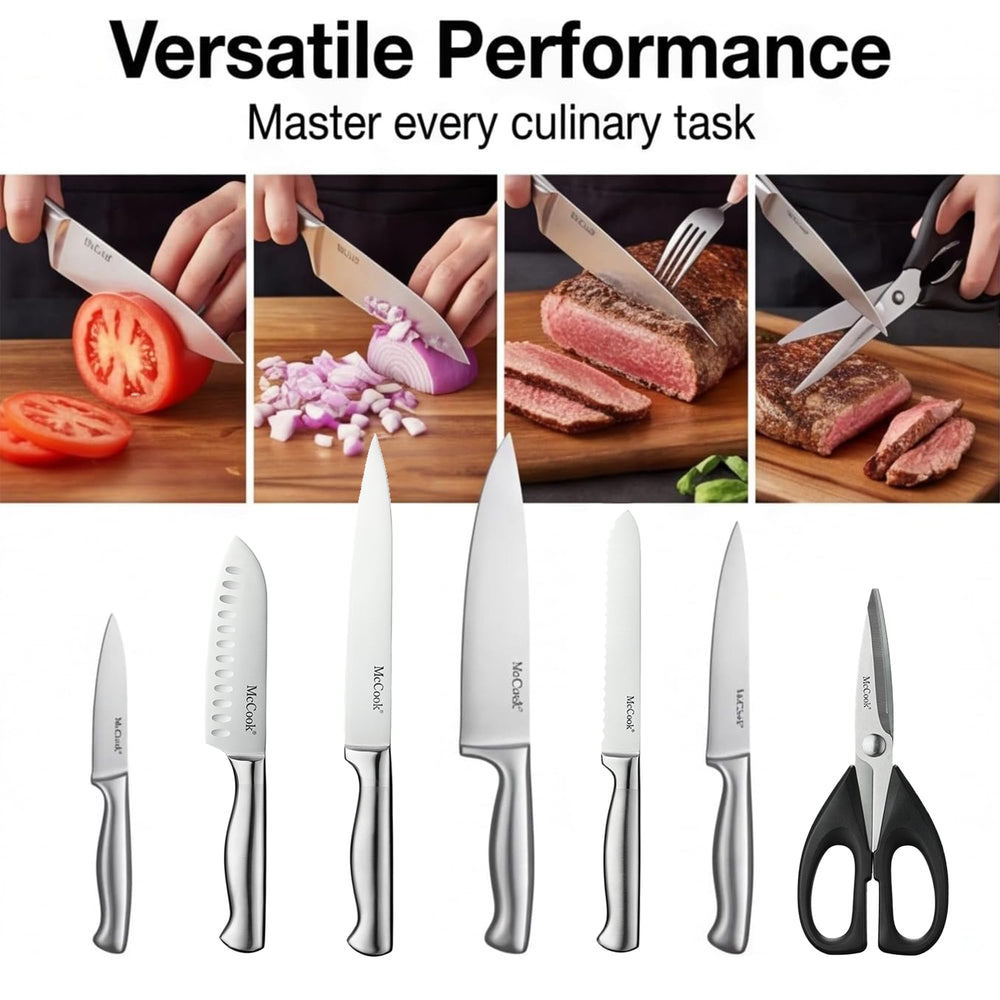 McCook ergonomic stainless handle full-tang construction for balanced control