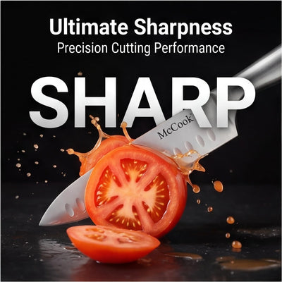 McCook serrated steak knives and kitchen shears ready for table and kitchen tasks