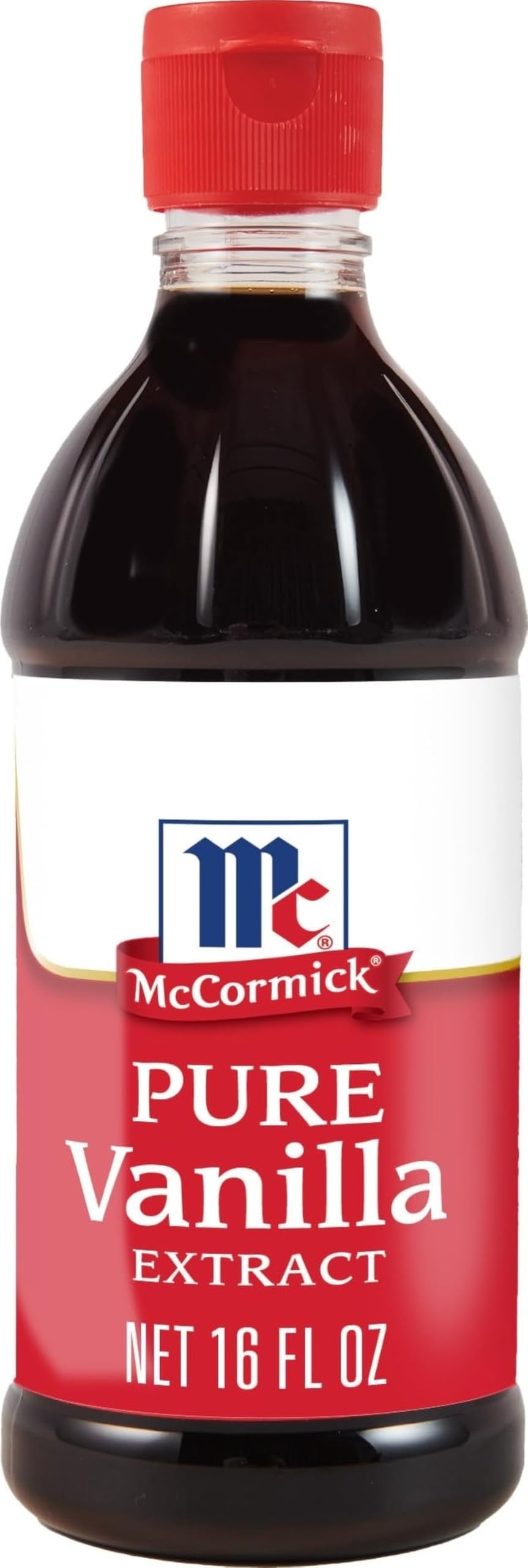 McCormick botella al frente mostrando etiqueta clara y beneficio de sabor rico