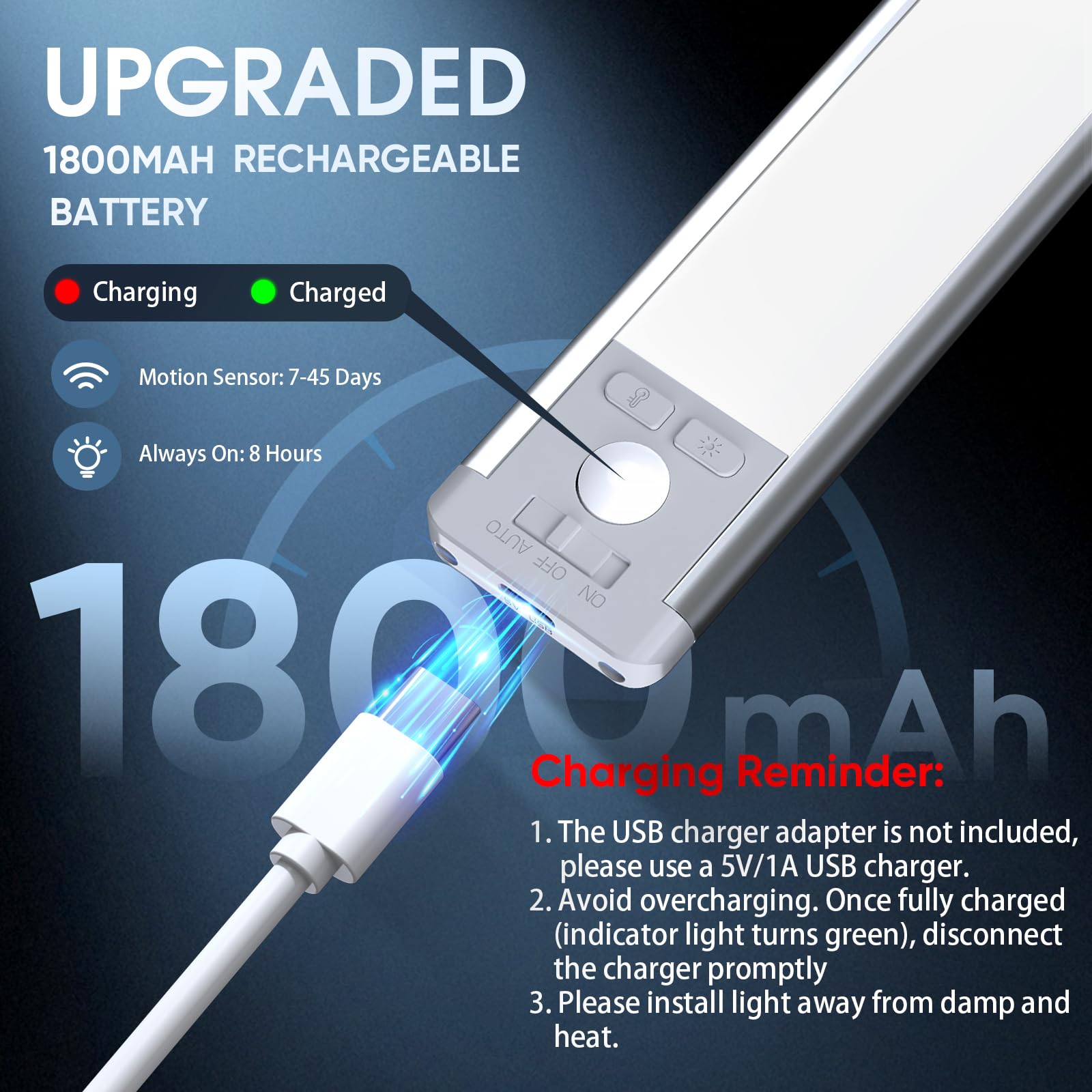 MCGOR puerto USB-C en foco resaltando carga rápida y conveniencia recargable