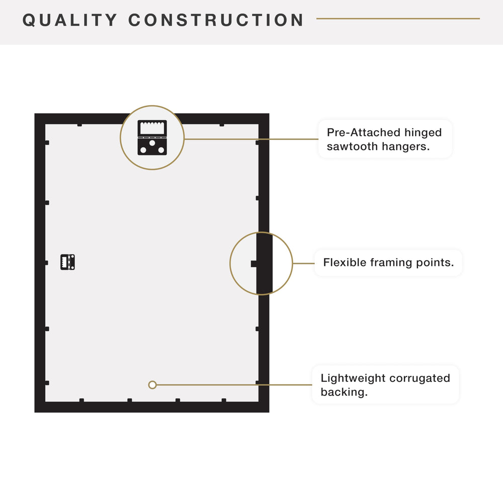 MCS brass frame in a gallery wall setting showing cohesive styling benefit