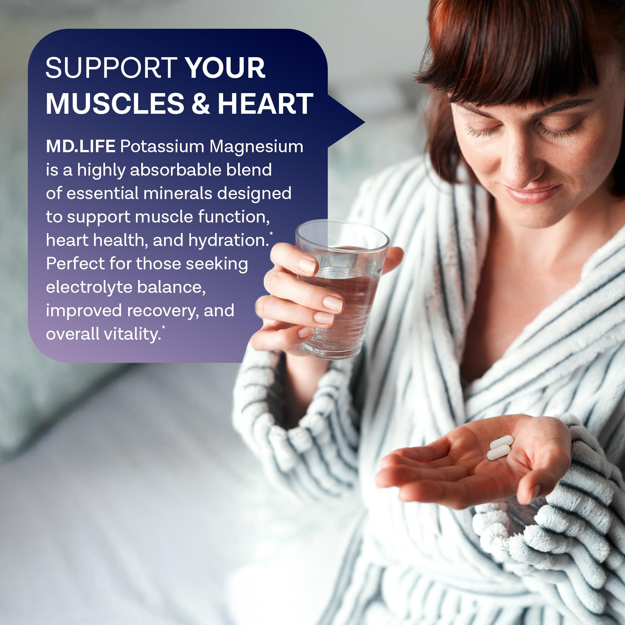 MD.LIFE close-up de la etiqueta nutricional que indica ingredientes clave