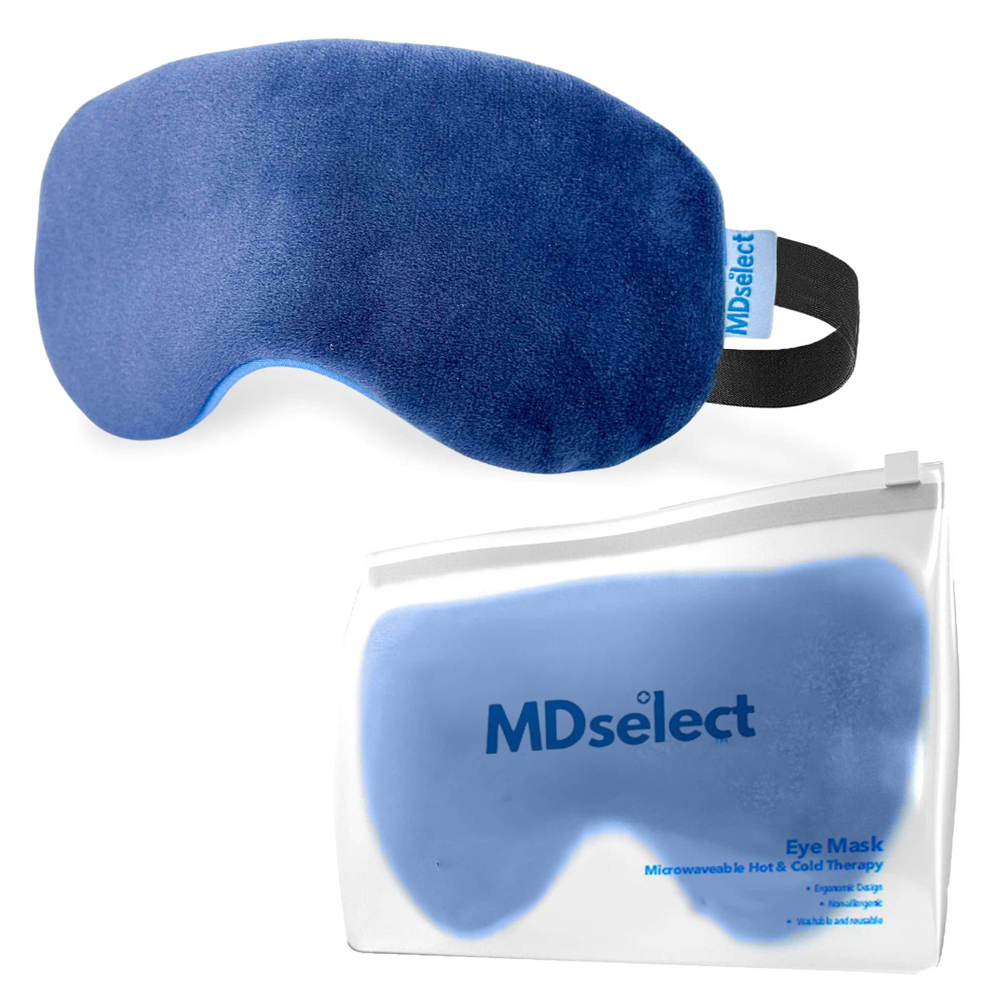 MDselect mascarilla ocular frontal mostrando ajuste y diseño cómodo