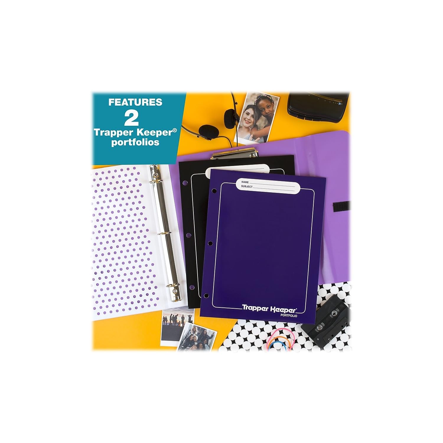 Mead Trapper Keeper clip metálico trasero para sujetar notas al desplazarse