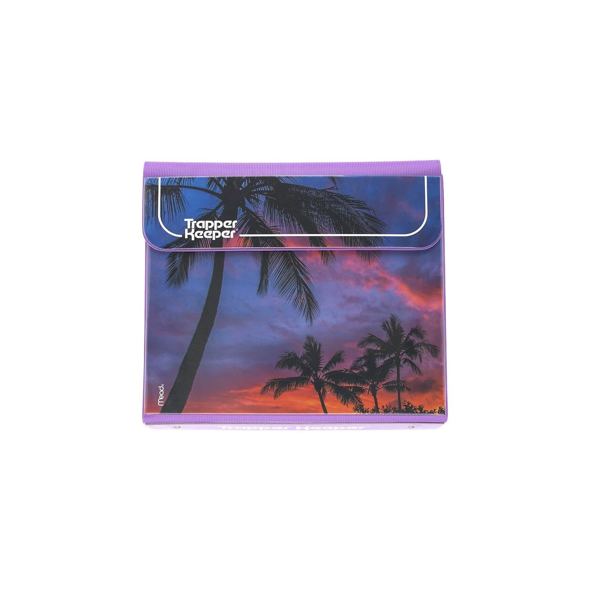 Mead Trapper Keeper vista frontal Palm Trees con diseño retro y cierre seguro