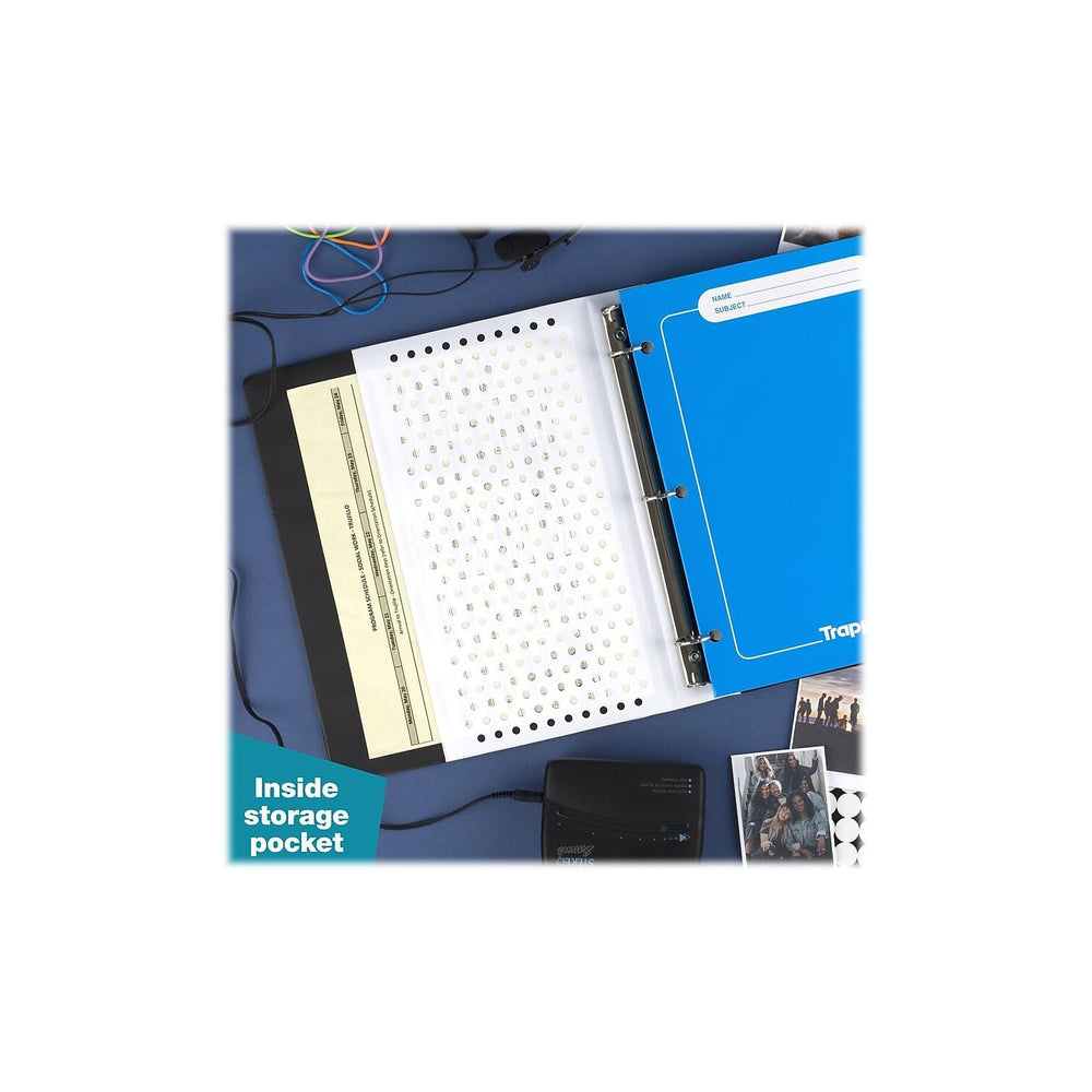 Mead Trapper Keeper interior pocket pictured holding extra handouts and flyers