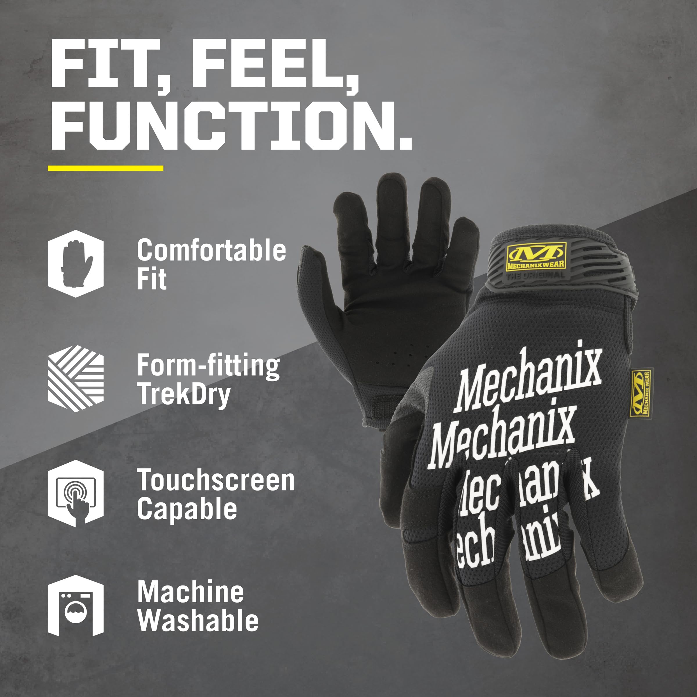 Mechanix Wear palma con cuero sintético compatible con pantalla táctil