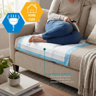 MED PRIDE protector colocado en cama ofreciendo higiene nocturna