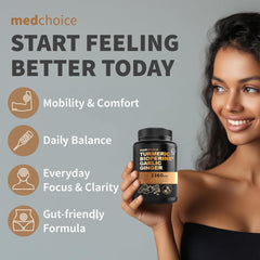 MEDCHOICE frasco en mano para mostrar tamaño y facilidad de uso