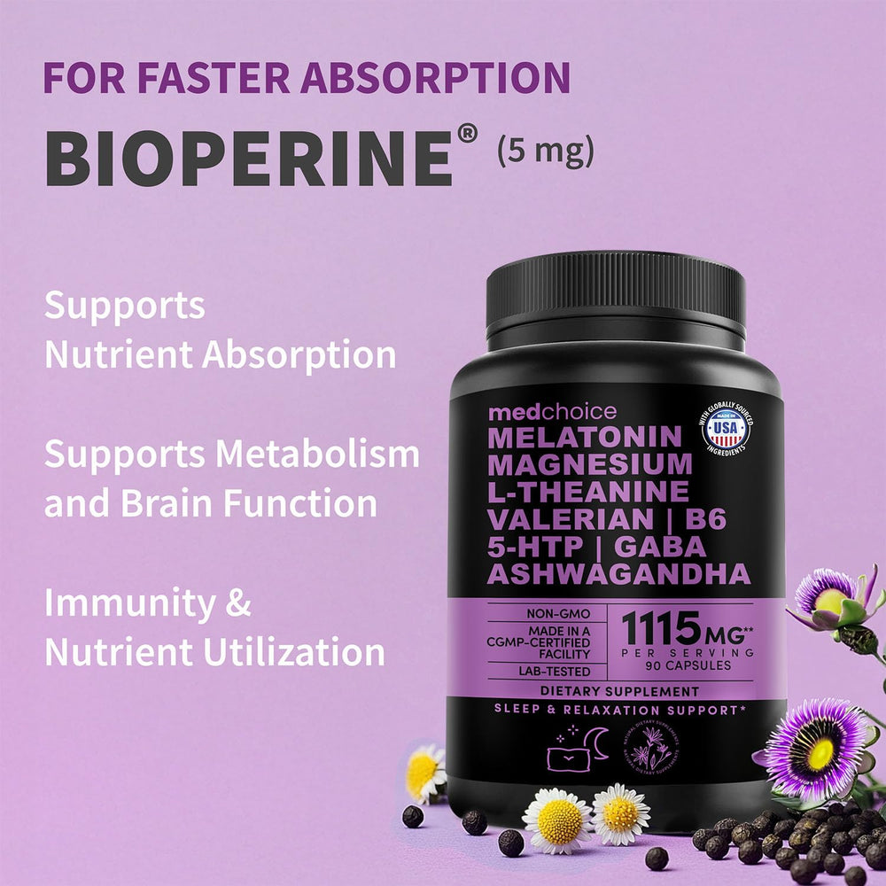 MEDCHOICE raíz de valeriana y ashwagandha que refuerzan la relajación