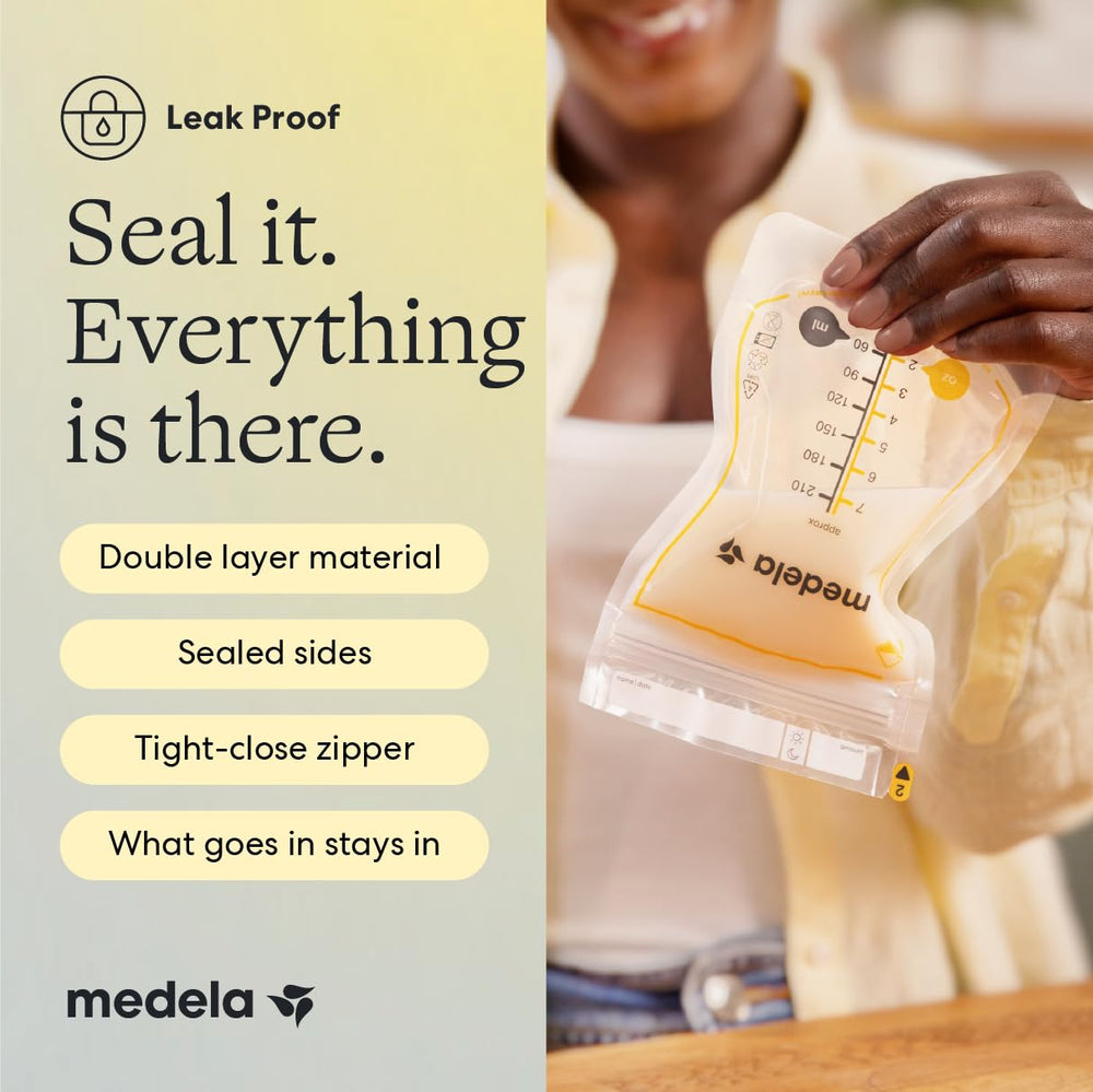 Medela cierre doble-zip que garantiza sellado y menor riesgo de fugas