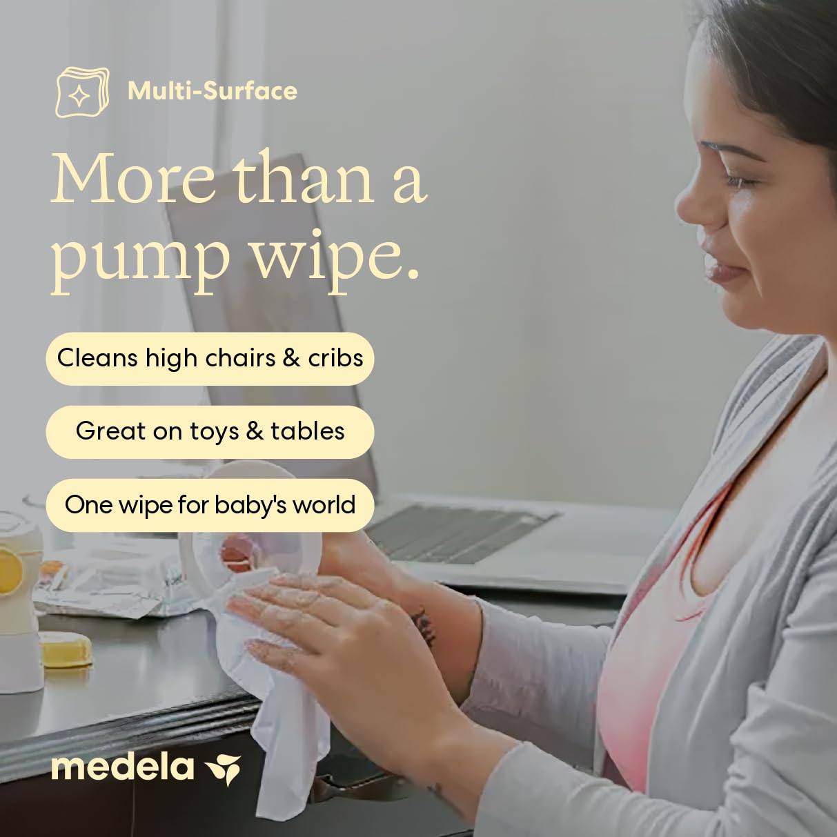 Medela toallita limpiando chupete y juguete, seguridad infantil