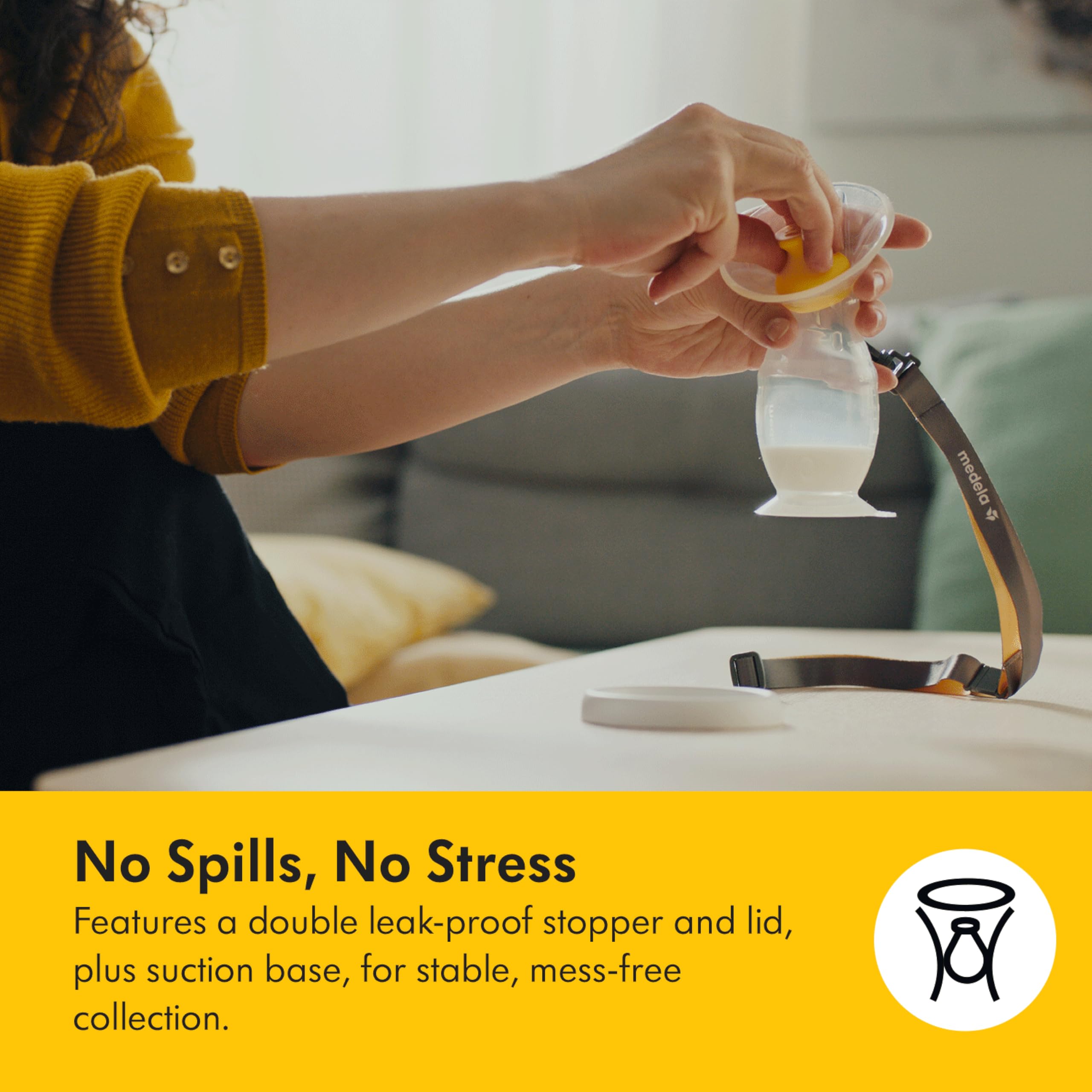 Set Medela dentro de un bolso, ideal para llevar y usar fuera de casa
