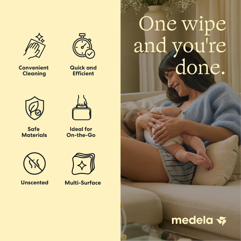 Medela textura de la toallita mostrando fibras suaves y eficacia