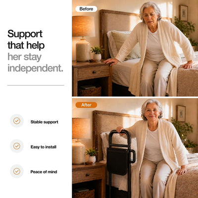 Medical king en un dormitorio moderno integrándose con decoración y seguridad