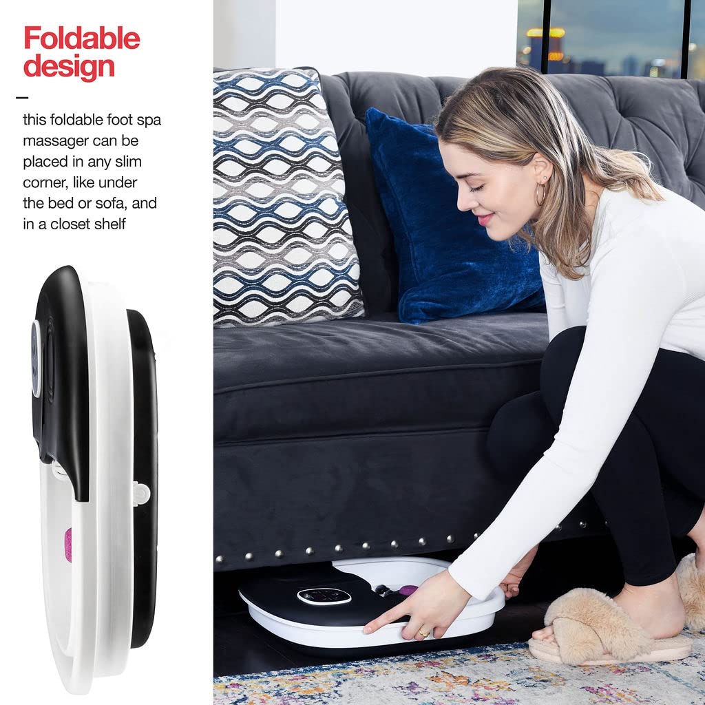 Medical king collapsed foot spa folded flat for compact storage advantage