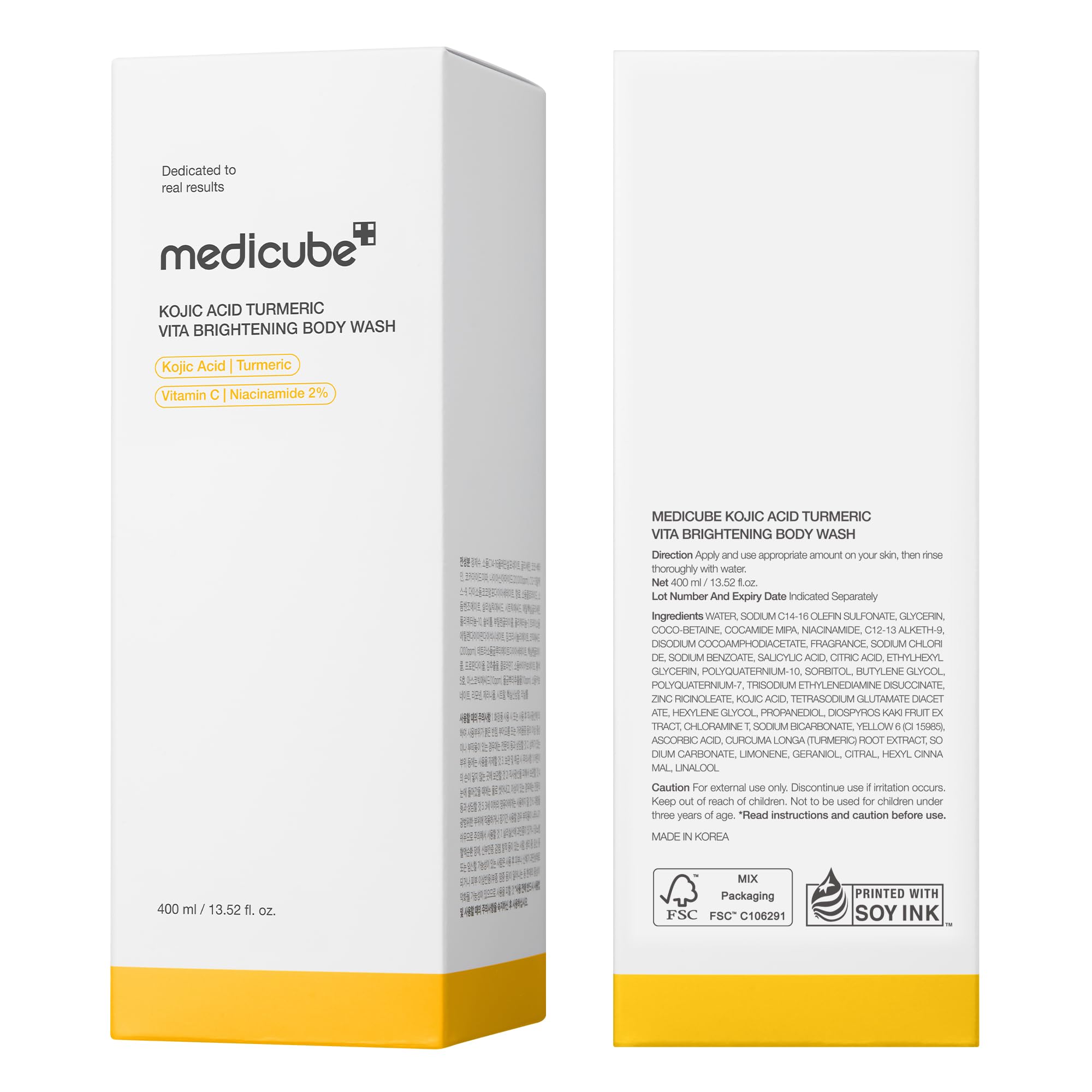 medicube ambiente de baño con producto para una ducha revitalizante