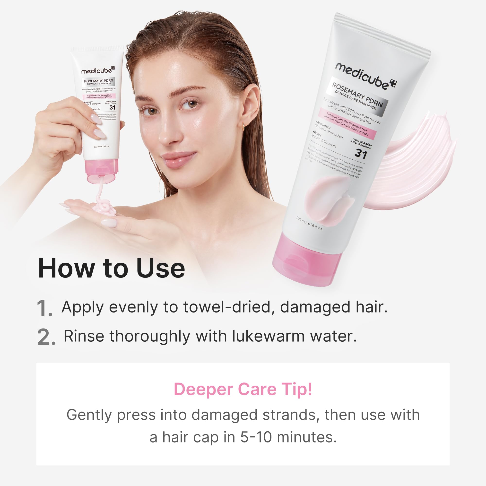 resultado en puntas tras usar medicube mostrando menos frizz y suavidad
