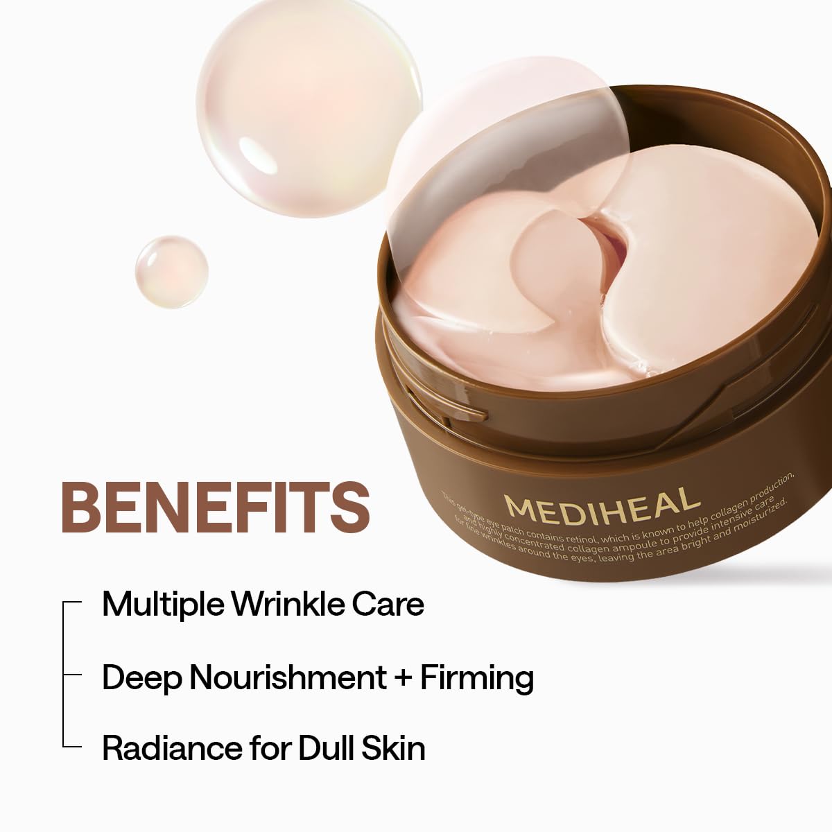 MEDIHEAL parche aplicado bajo el ojo reduce apariencia de bolsas