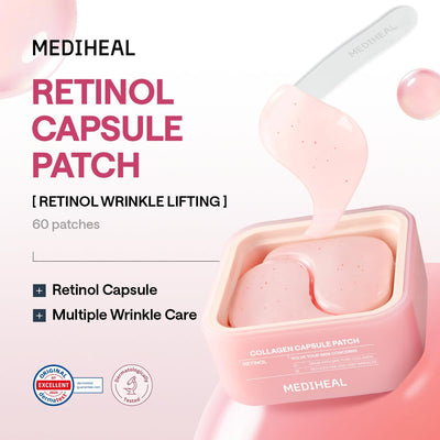 MEDIHEAL cápsula de retinol en detalle mostrando sistema de liberación controlada