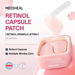 MEDIHEAL cápsula de retinol en detalle mostrando sistema de liberación controlada