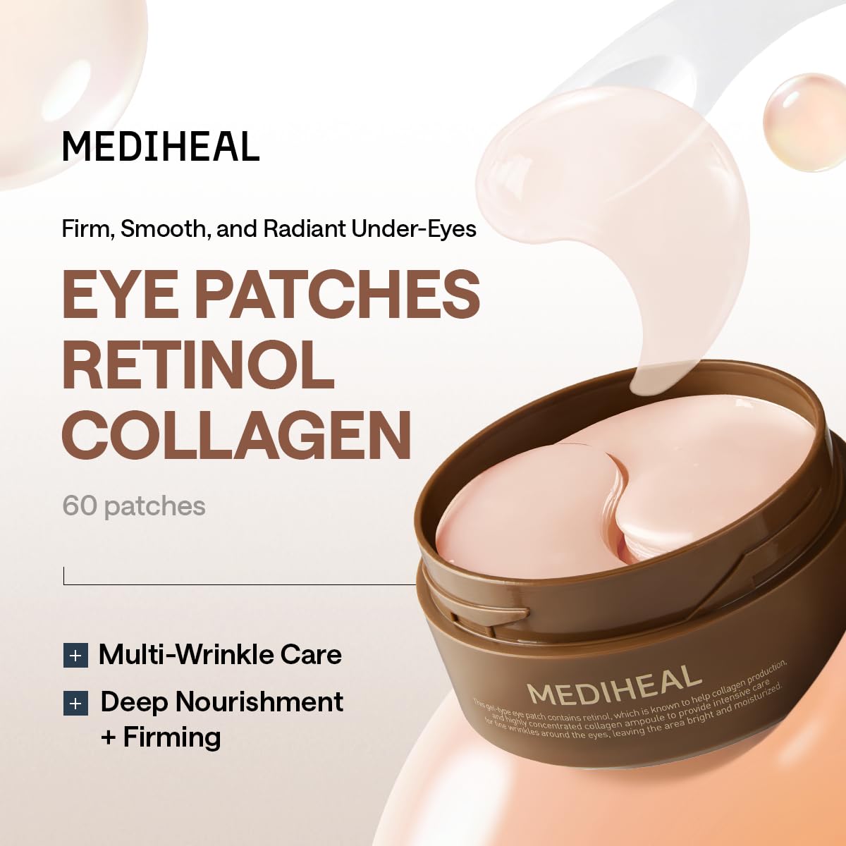 MEDIHEAL textura del parche en primer plano que muestra gel y absorción