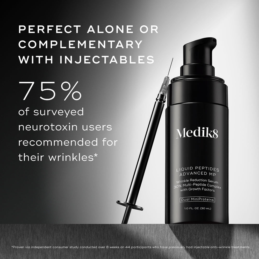 Medik8 serum absorbed into skin close-up shows hydration and improved texture benefit