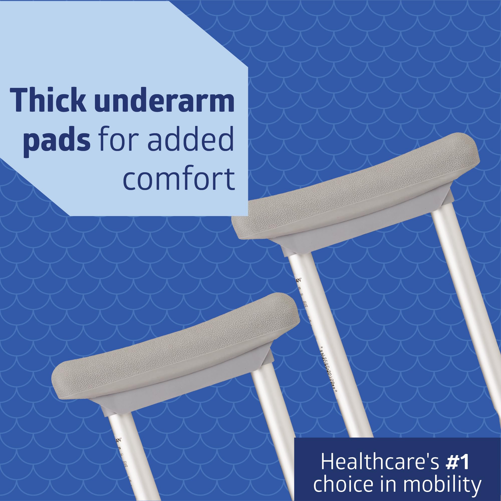 Medline crutches folded beside backpack to show compact storage