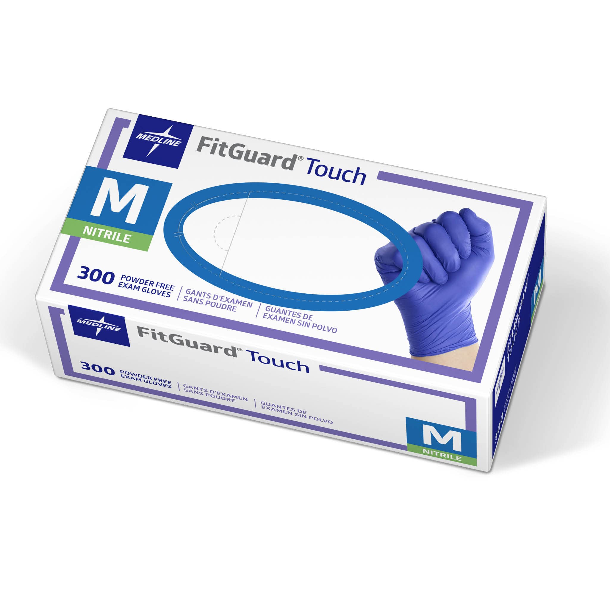 Medline paquete frontal mostrando 300 guantes y beneficios de uso