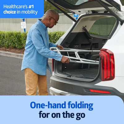 Medline walker folded compact for easy transport and trunk storage